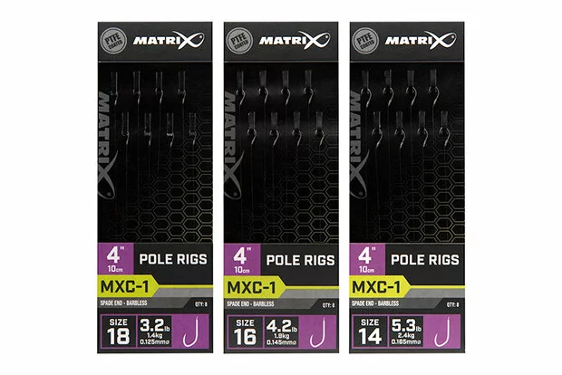 Matrix - Onderlijn MXC-1 Barbless 10cm Pole Rigs - Matrix 1 Matrix - Onderlijn MXC-1 Barbless 10cm Pole Rigs - Matrix